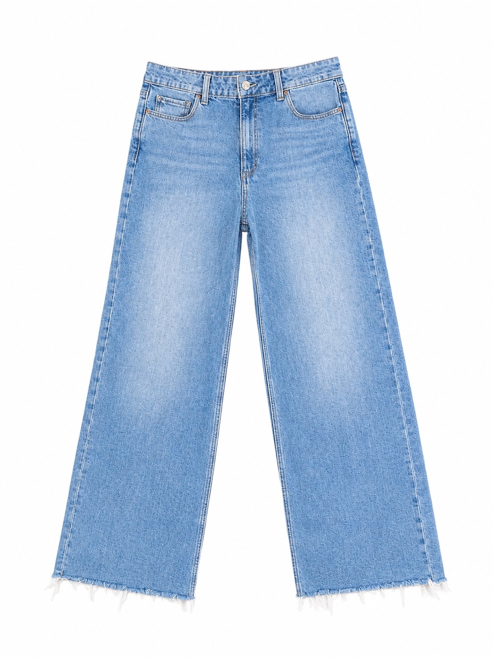 PAIGE Anessa Wide Leg Jeans Light Wash Raw Hem High Rise Size 28 - Picture 2 of 6